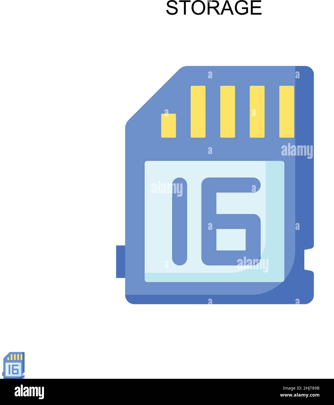 Icône de vecteur simple de stockage.Modèle de conception de symbole d'illustration pour élément d'interface utilisateur Web mobile. Illustration de Vecteur