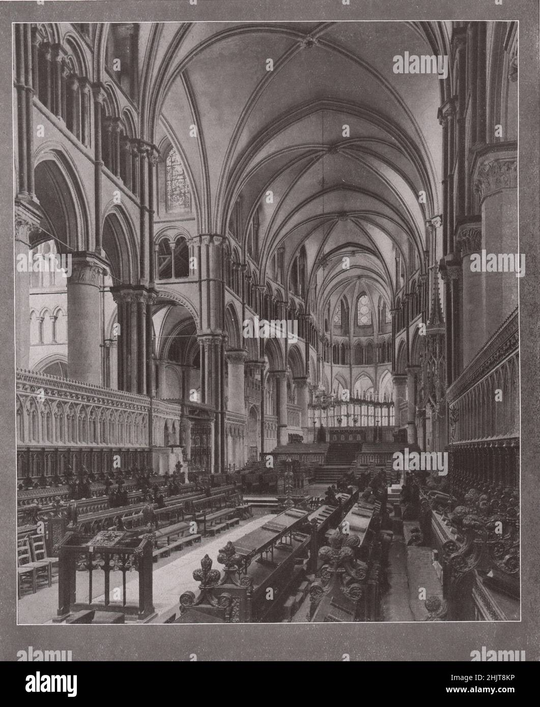 Cathédrale de Canterbury : le chœur. Kent (1913) Banque D'Images