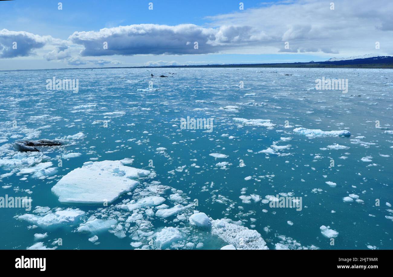 Wrangell–St. Parc national Elias et réserve de glace flottant autour du glacier Hubbard, en Alaska Banque D'Images