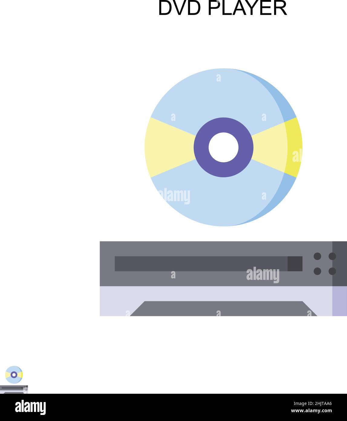 Icône de vecteur simple du lecteur de DVD.Modèle de conception de symbole d'illustration pour élément d'interface utilisateur Web mobile. Illustration de Vecteur