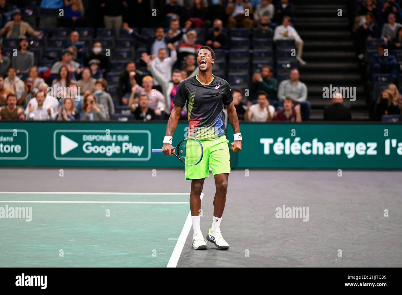 Gael Monfils de France lors du Rolex Paris Masters 2021, ATP Masters 1000 tennis Tournament, le 2 novembre 2021 au Accor Arena de Paris, France - Banque D'Images