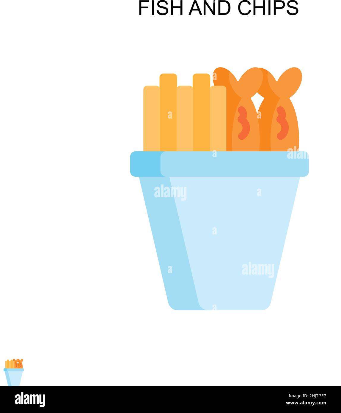 Icône de vecteur simple Fish and Chips.Modèle de conception de symbole d'illustration pour élément d'interface utilisateur Web mobile. Illustration de Vecteur
