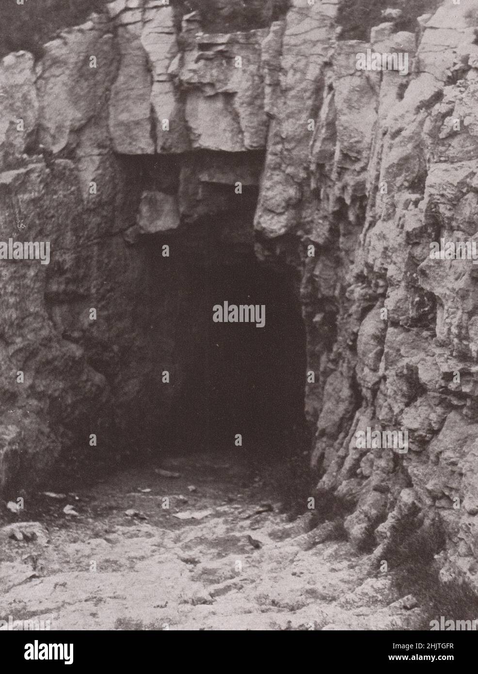 Entrée aux grottes de Tilly Whim. Dorsetshire (1913) Banque D'Images
