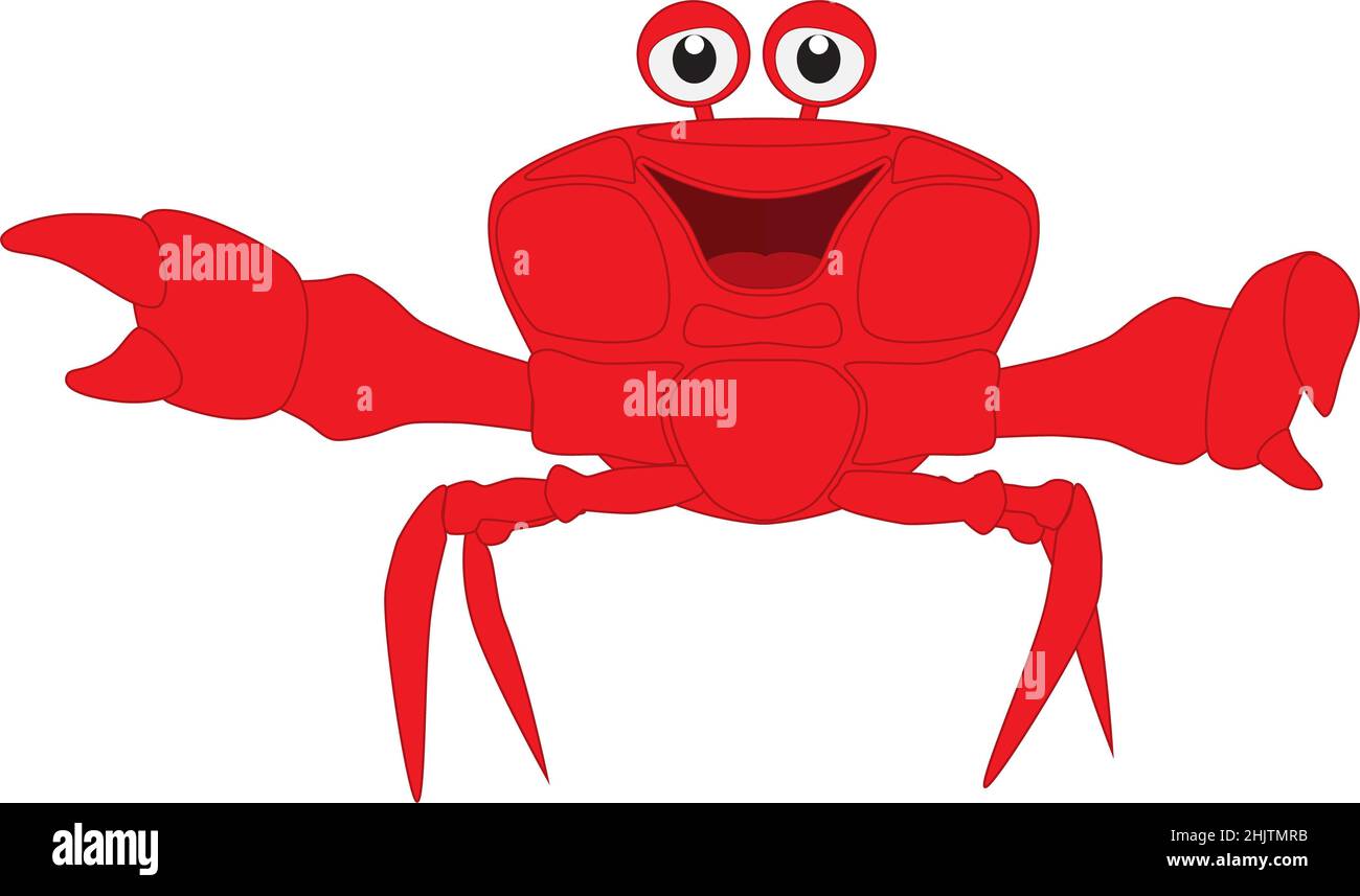 Dessin animé d'un joli crabe Banque D'Images