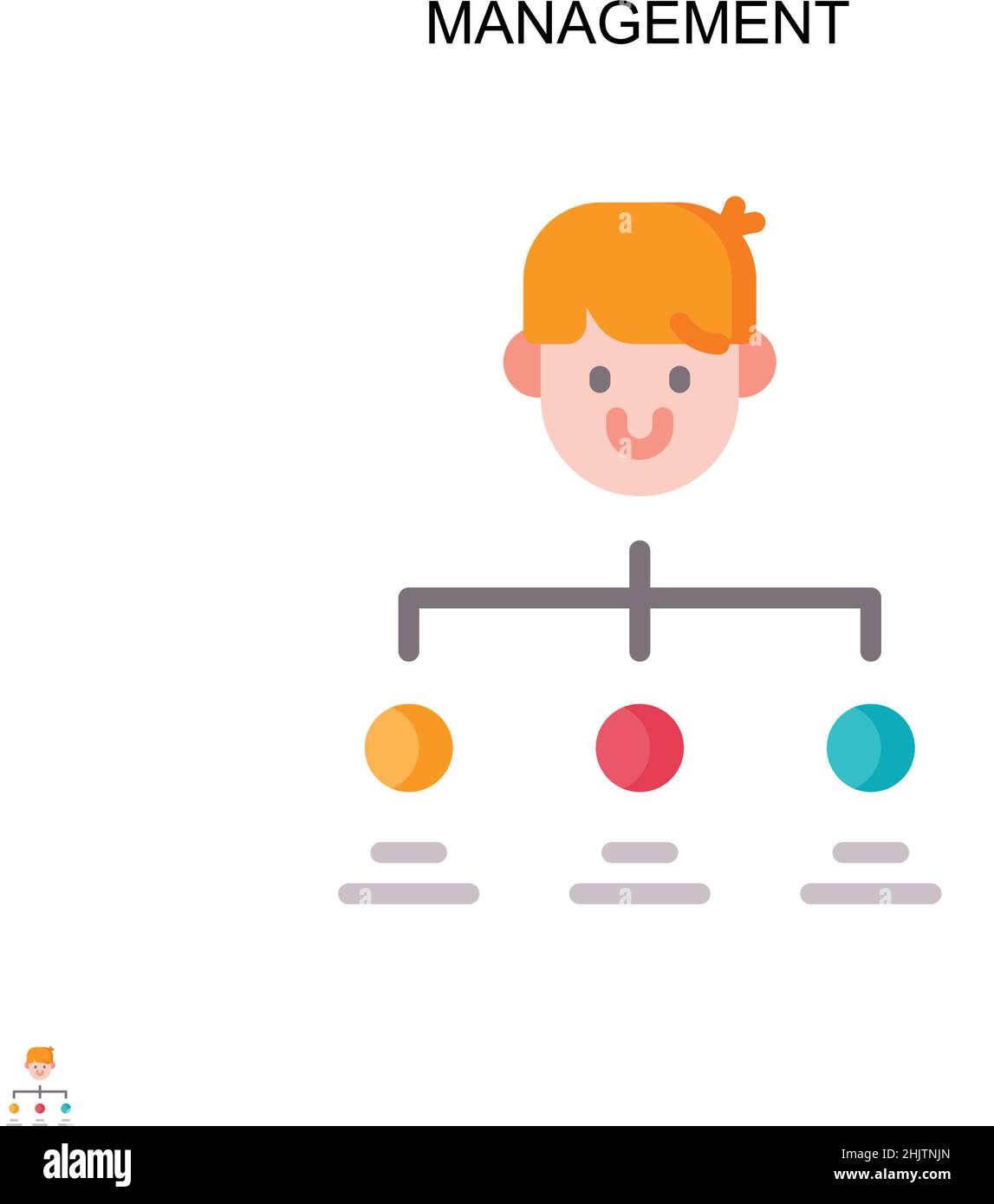 Icône de vecteur simple de gestion.Modèle de conception de symbole d'illustration pour élément d'interface utilisateur Web mobile. Illustration de Vecteur