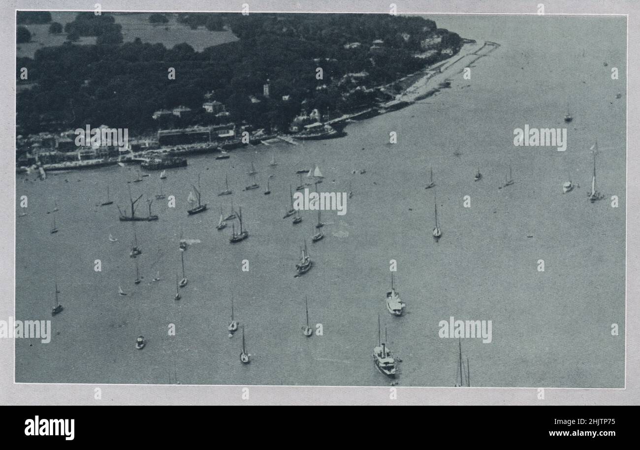 Cowes d'en haut du Solent. Hampshire (1913) Banque D'Images