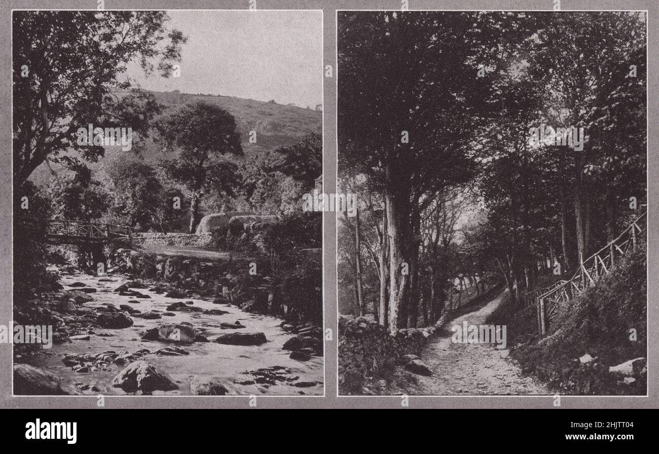 Glen Auldyn River, Claughbane, Ramsey. Île de Man (1913) Banque D'Images