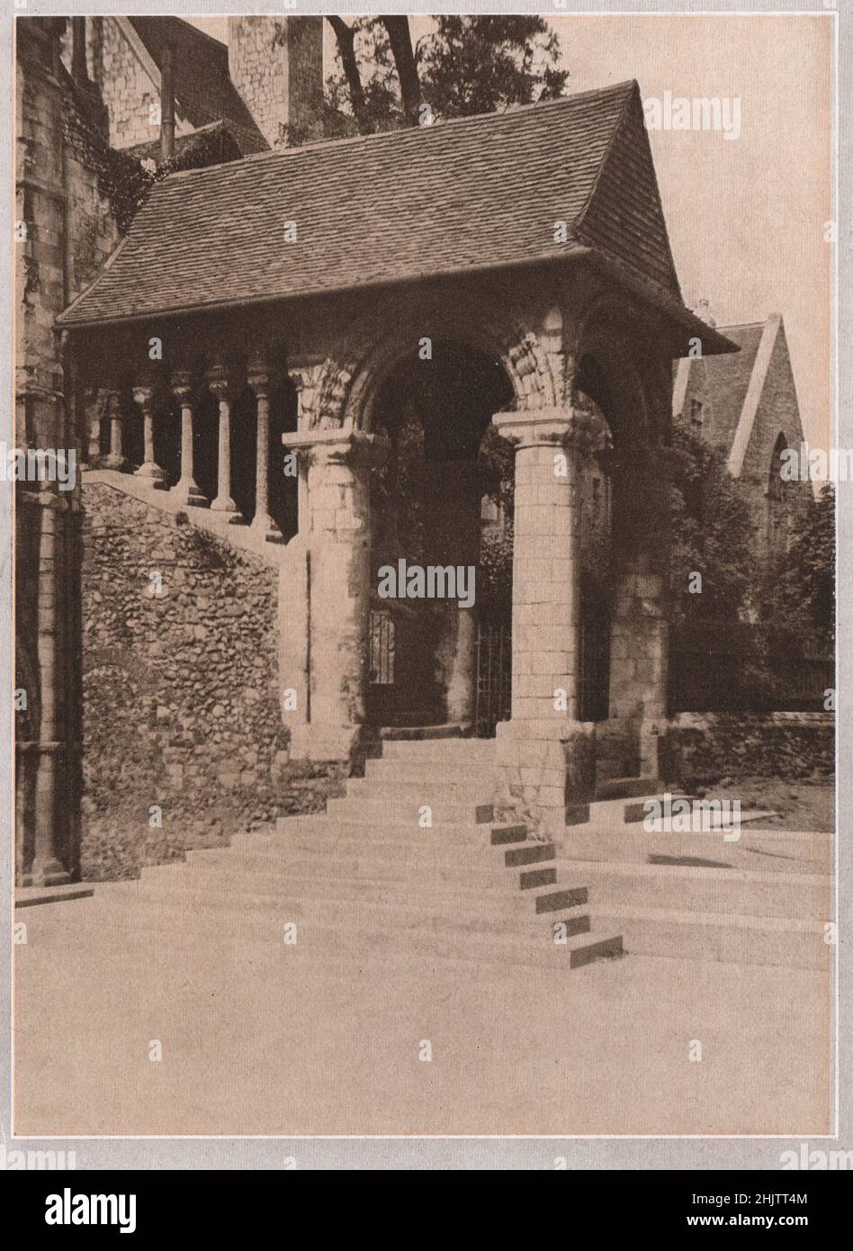 Norman Stairway, cathédrale de Canterbury. Kent (1913) Banque D'Images