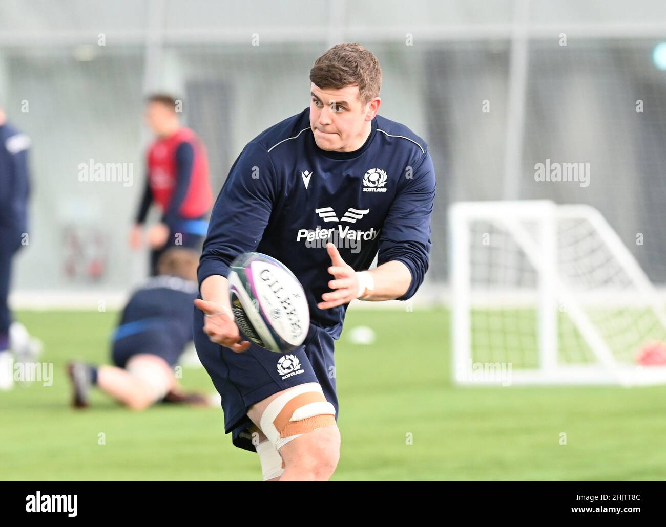 Oriam Sports Center Edinburgh.Scotland.UK.31st Jan 22 Rugby Guinness six Nations Scotland Scott Cummings Training session for England Match Credit: eric mccowat/Alay Live News Banque D'Images