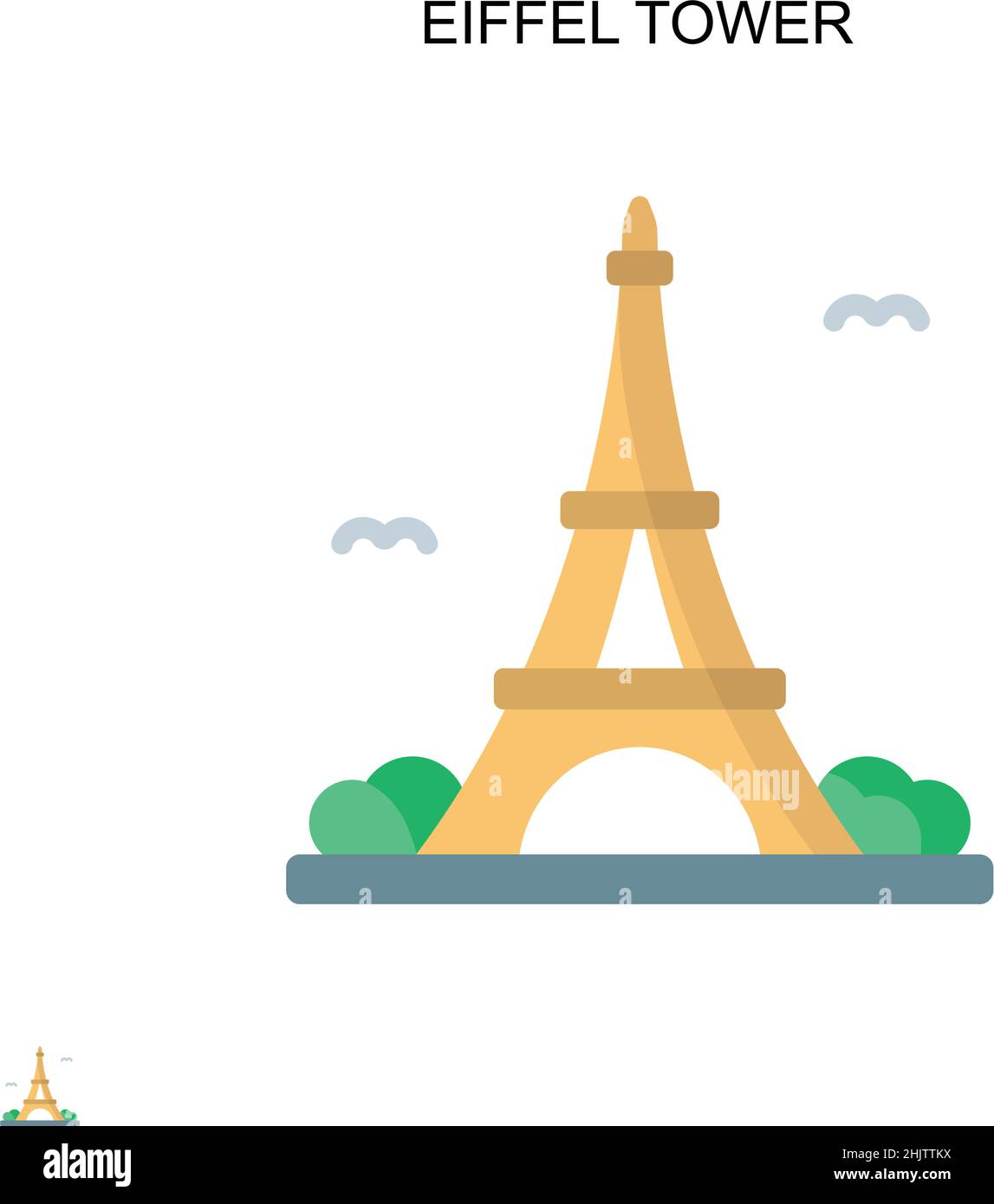 Icône de vecteur simple de la tour Eiffel.Modèle de conception de symbole d'illustration pour élément d'interface utilisateur Web mobile. Illustration de Vecteur