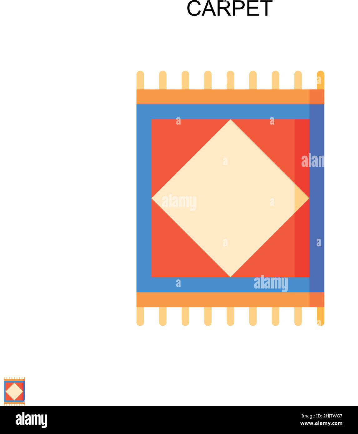 Icône de vecteur simple de tapis.Modèle de conception de symbole d'illustration pour élément d'interface utilisateur Web mobile. Illustration de Vecteur