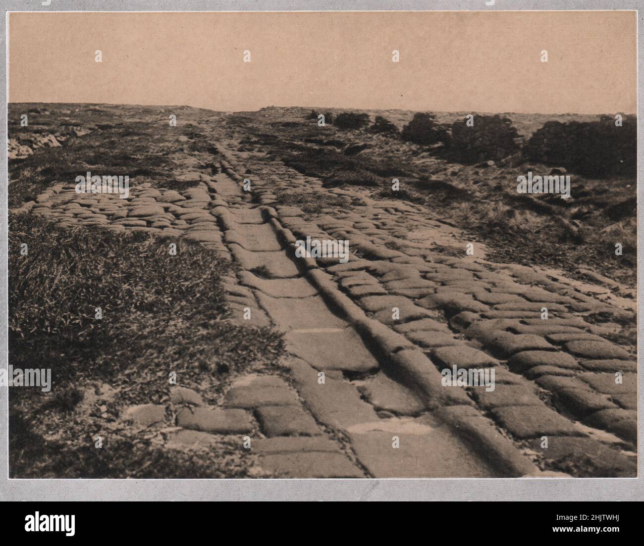 Roman Road sur Blackstone Edge. Lancashire (1913) Banque D'Images