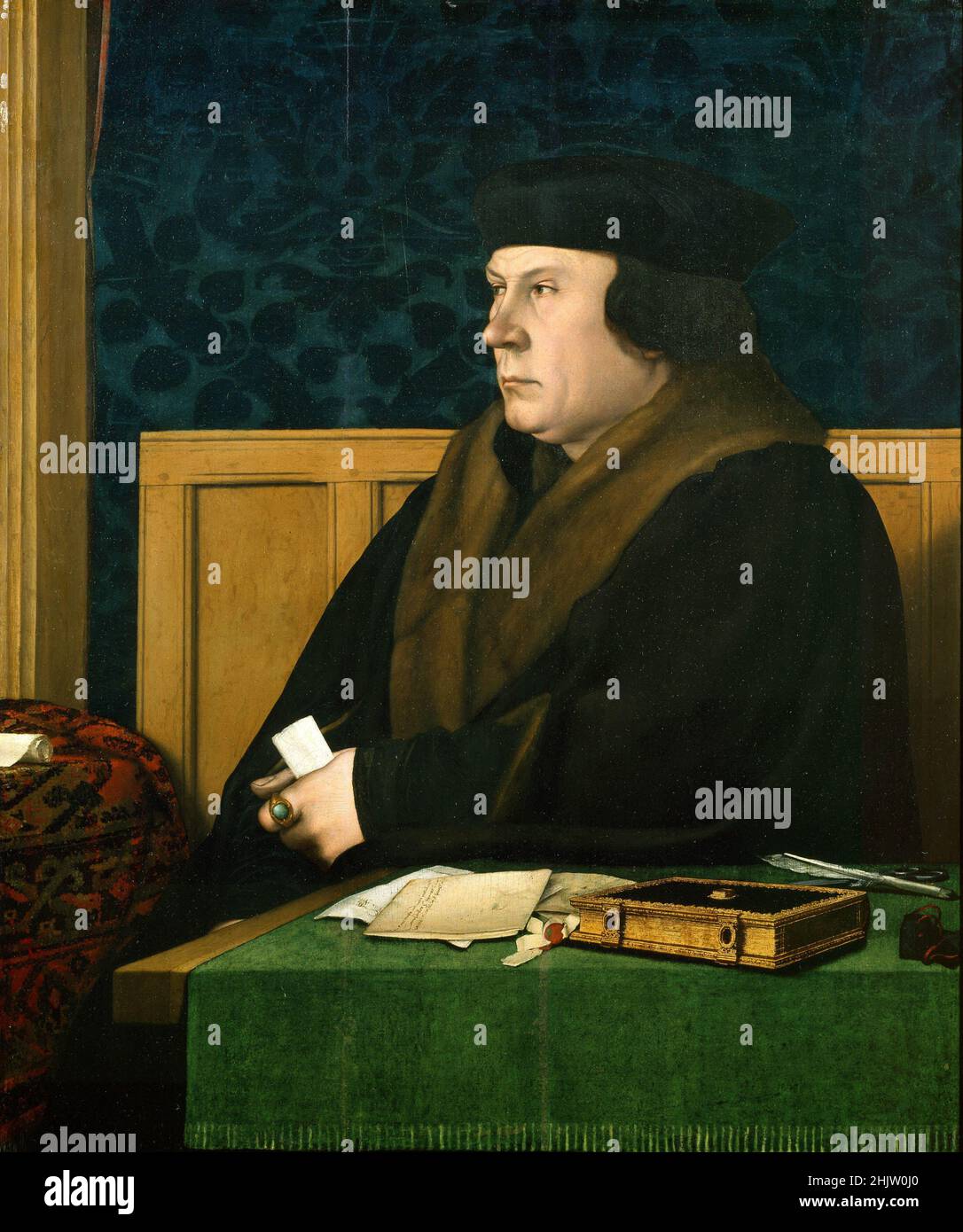 Un portrait de Thomas Cromwell par Hans Holbein le plus jeune.Thomas Cromwell était le premier ministre du roi Henri VIII jusqu'à son exécution, ordonnée par le roi, en 1540 Banque D'Images