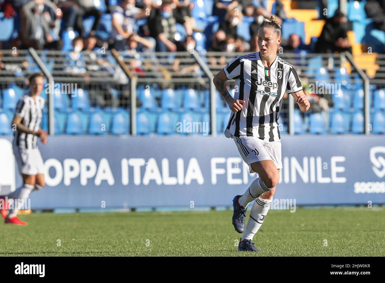 Lecco, Italie.30th janvier 2022.Italie, Lecco, jan 30 2022: Andrea Staskova (percuteur de Juventus) se faisant pression sur la cour avant dans la première moitié pendant le match de football FC INTER vs JUVENTUS, QF 1st LEG femmes Coppa Italia au stade de Lecco (Credit image: © Fabrizio Andrea Bertani/Pacific Press via ZUMA Press Wire) Banque D'Images