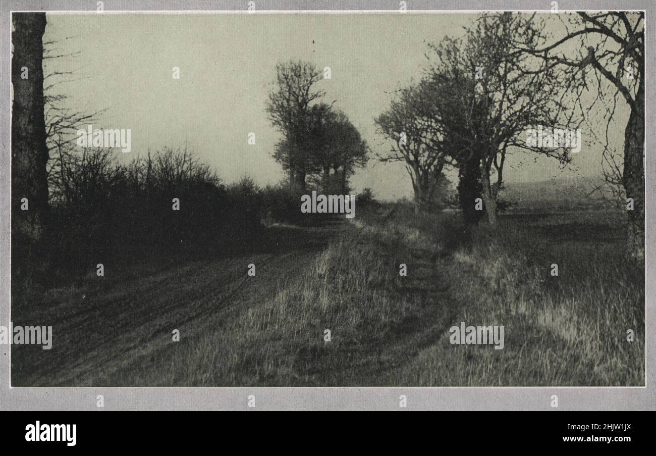 Roman Road près de Garsington. Oxfordshire (1913) Banque D'Images