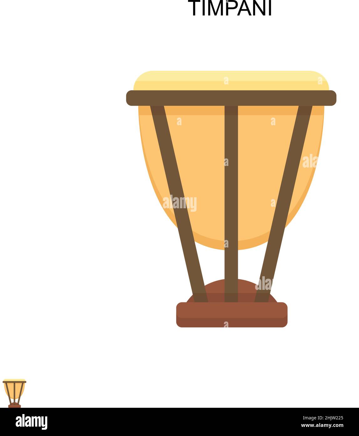 Timpani simple vecteur icône.Modèle de conception de symbole d'illustration pour élément d'interface utilisateur Web mobile. Illustration de Vecteur