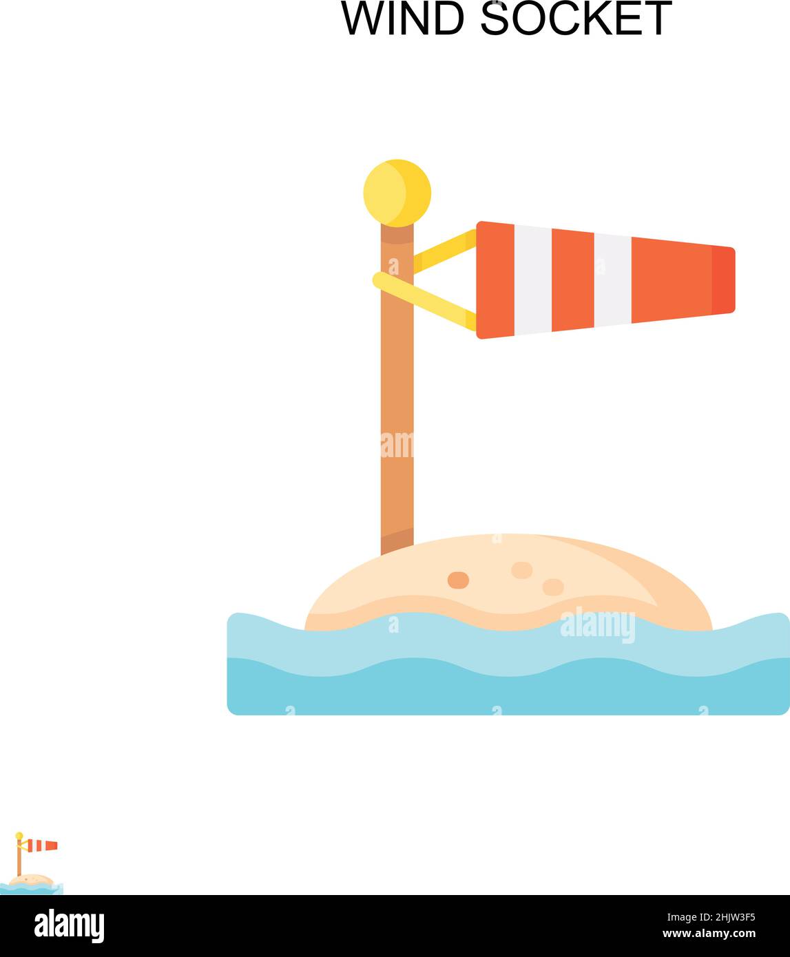 Icône de vecteur simple de prise de vent.Modèle de conception de symbole d'illustration pour élément d'interface utilisateur Web mobile. Illustration de Vecteur