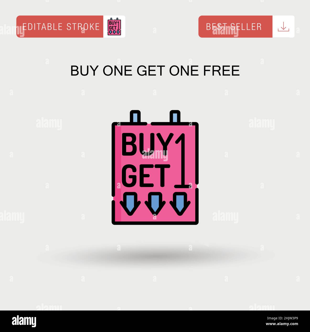 Achetez-en un et obtenez-en un gratuitement icône de vecteur simple. Illustration de Vecteur