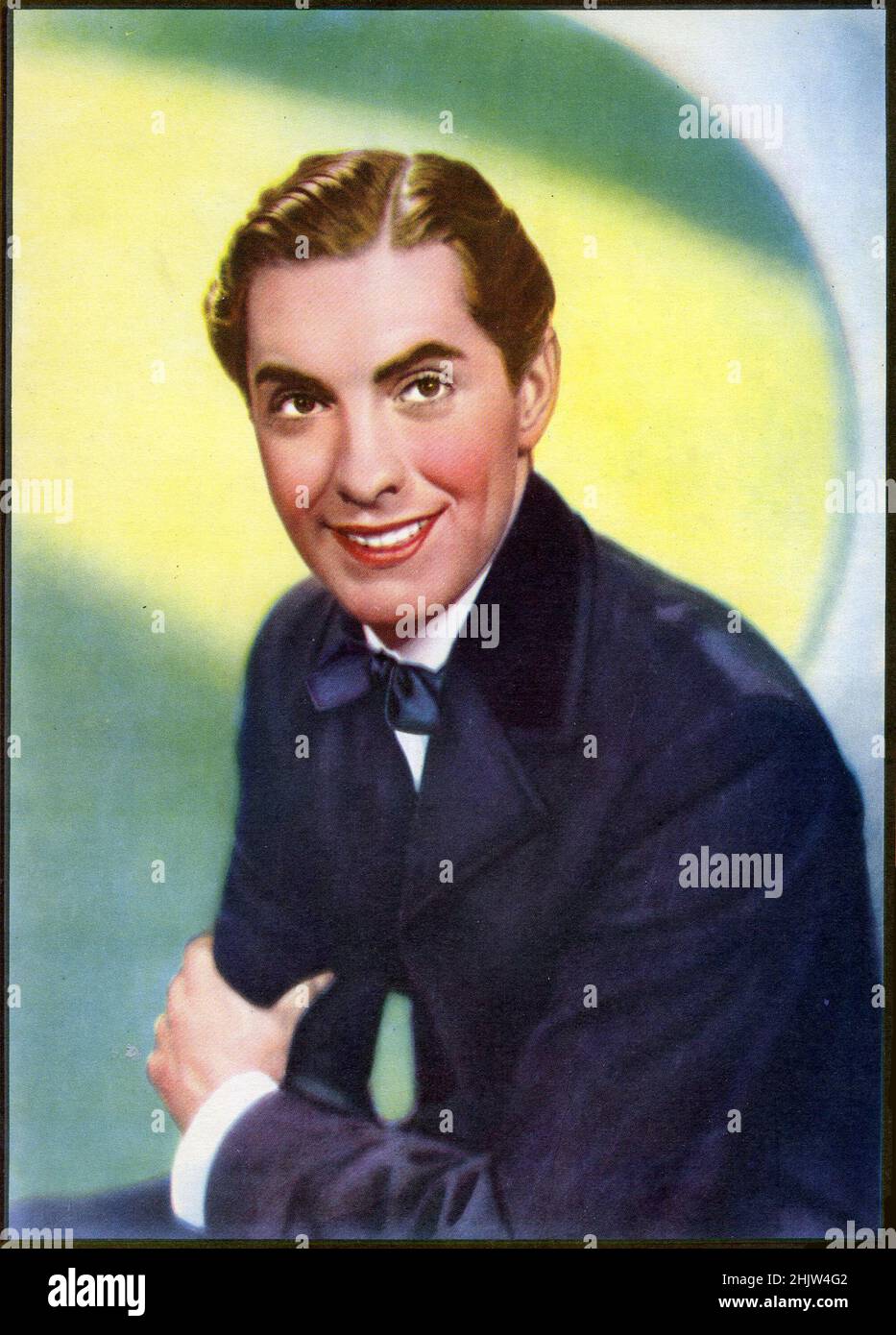 Tyrone Power en couleur vintage publicité photo Banque D'Images