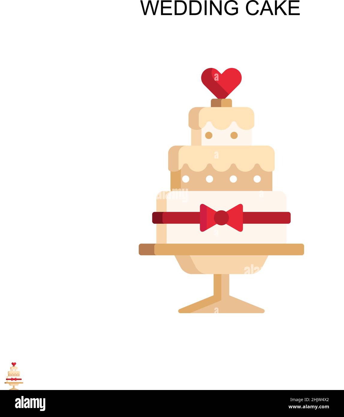 Gâteau de mariage simple icône vectorielle.Modèle de conception de symbole d'illustration pour élément d'interface utilisateur Web mobile. Illustration de Vecteur