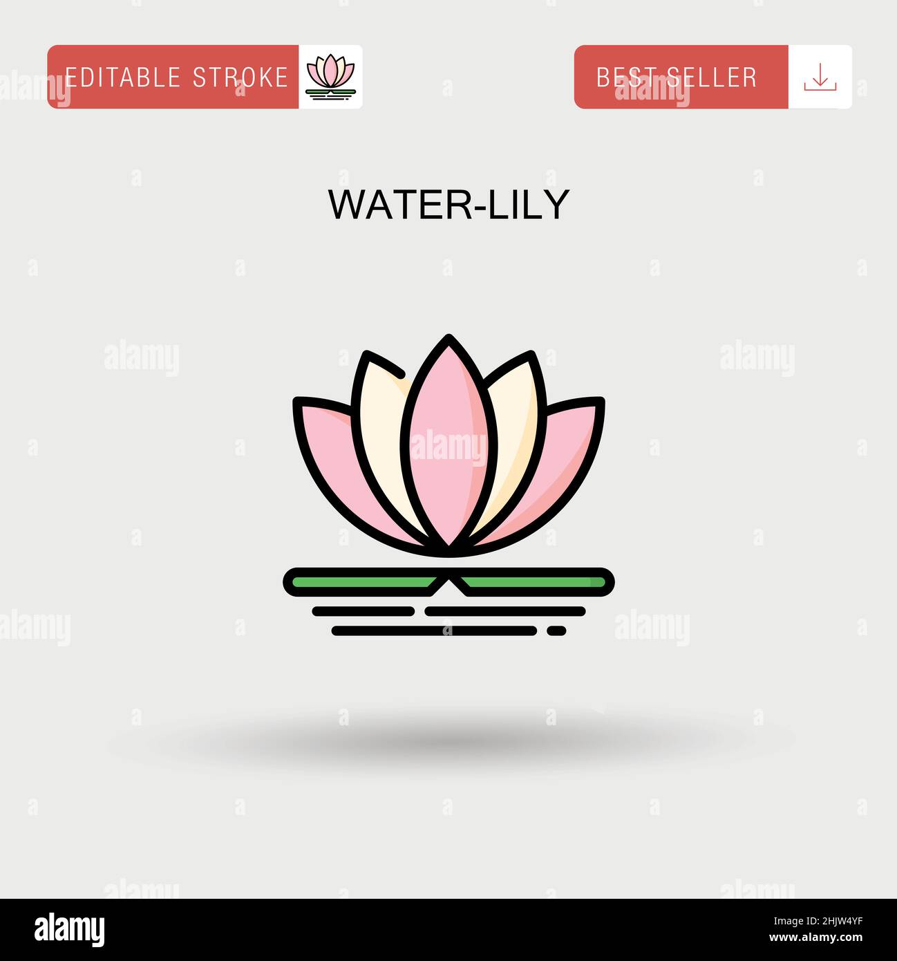 Icône de vecteur simple Water-Lily. Illustration de Vecteur