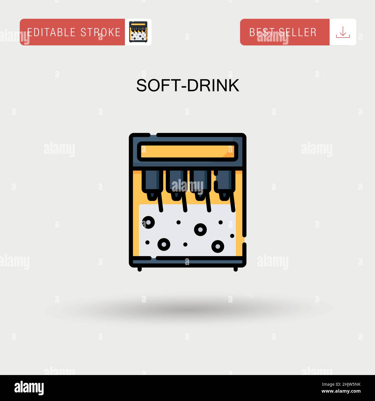 Icône de vecteur simple de boisson non alcoolisée. Illustration de Vecteur