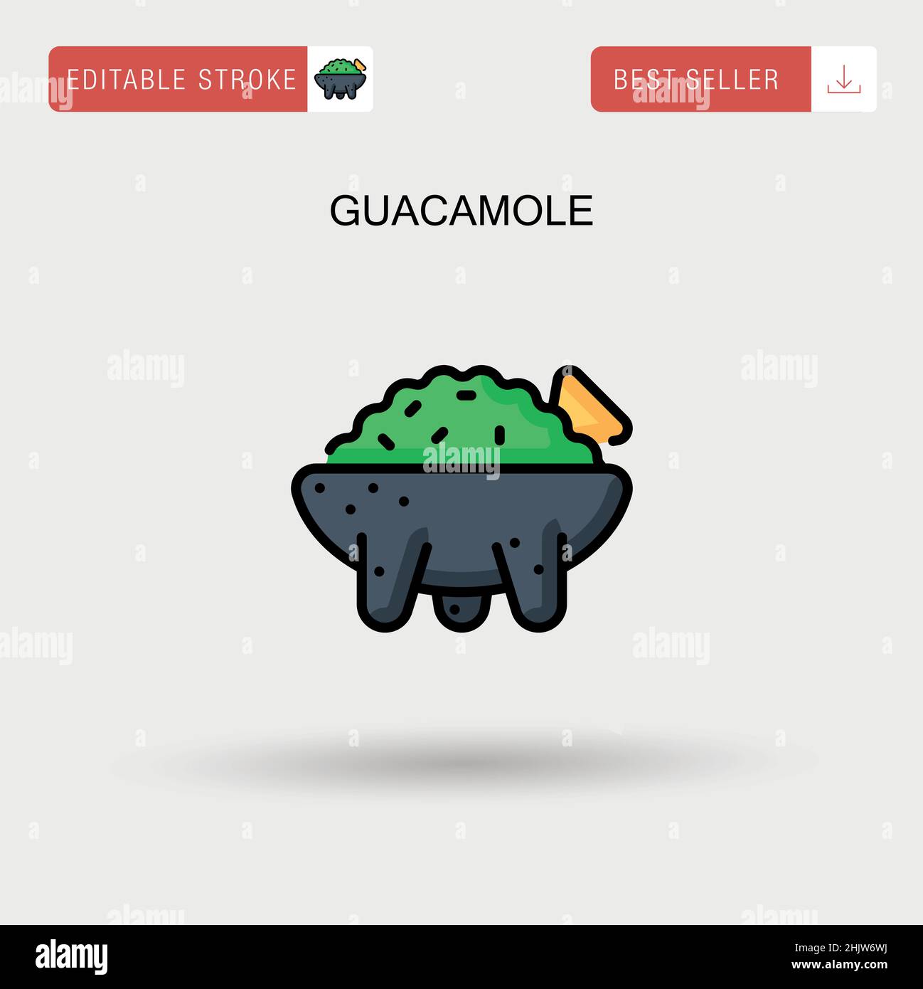 Icône de vecteur simple de guacamole. Illustration de Vecteur