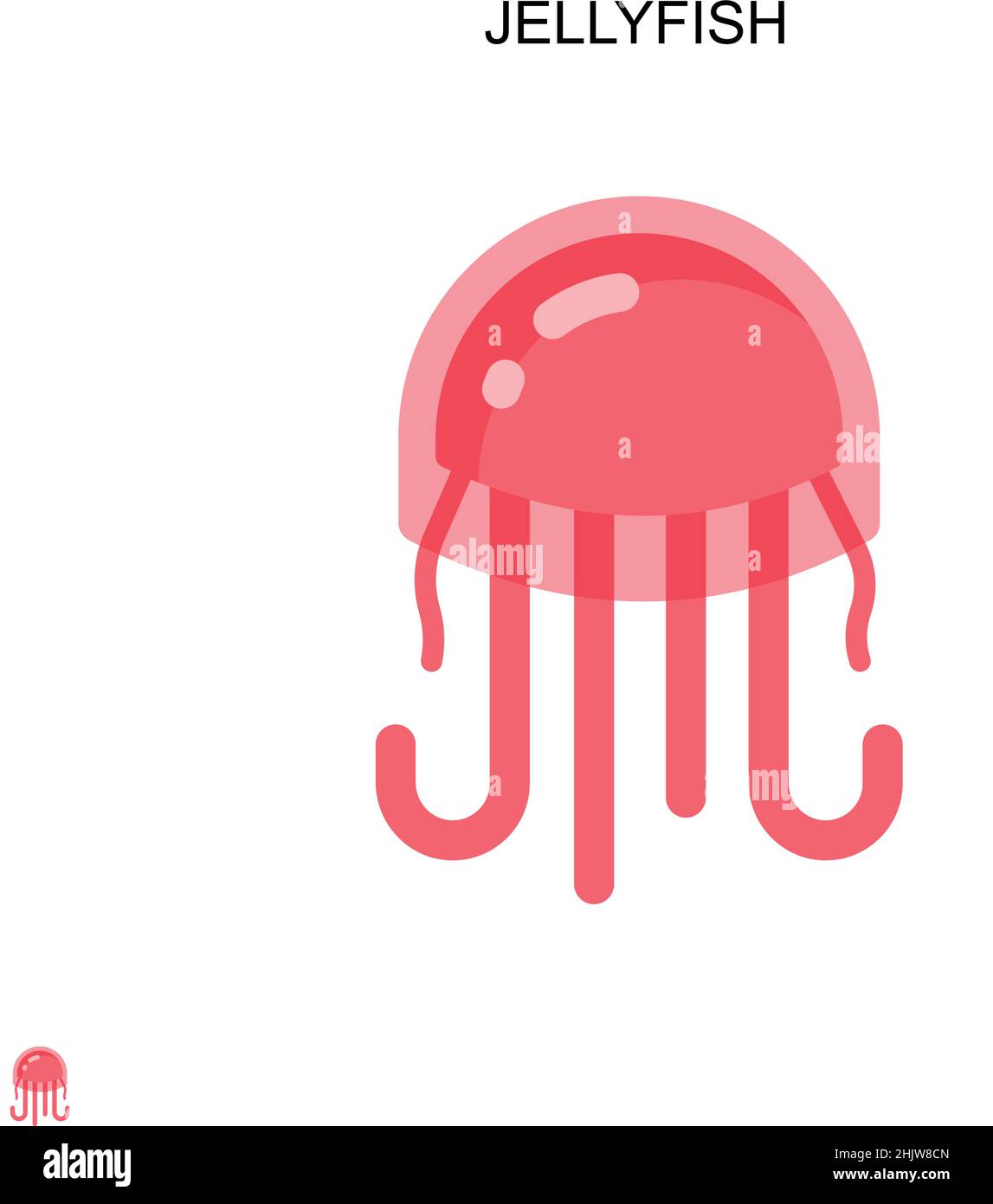 Icône de vecteur simple Jellyfish.Modèle de conception de symbole d'illustration pour élément d'interface utilisateur Web mobile. Illustration de Vecteur