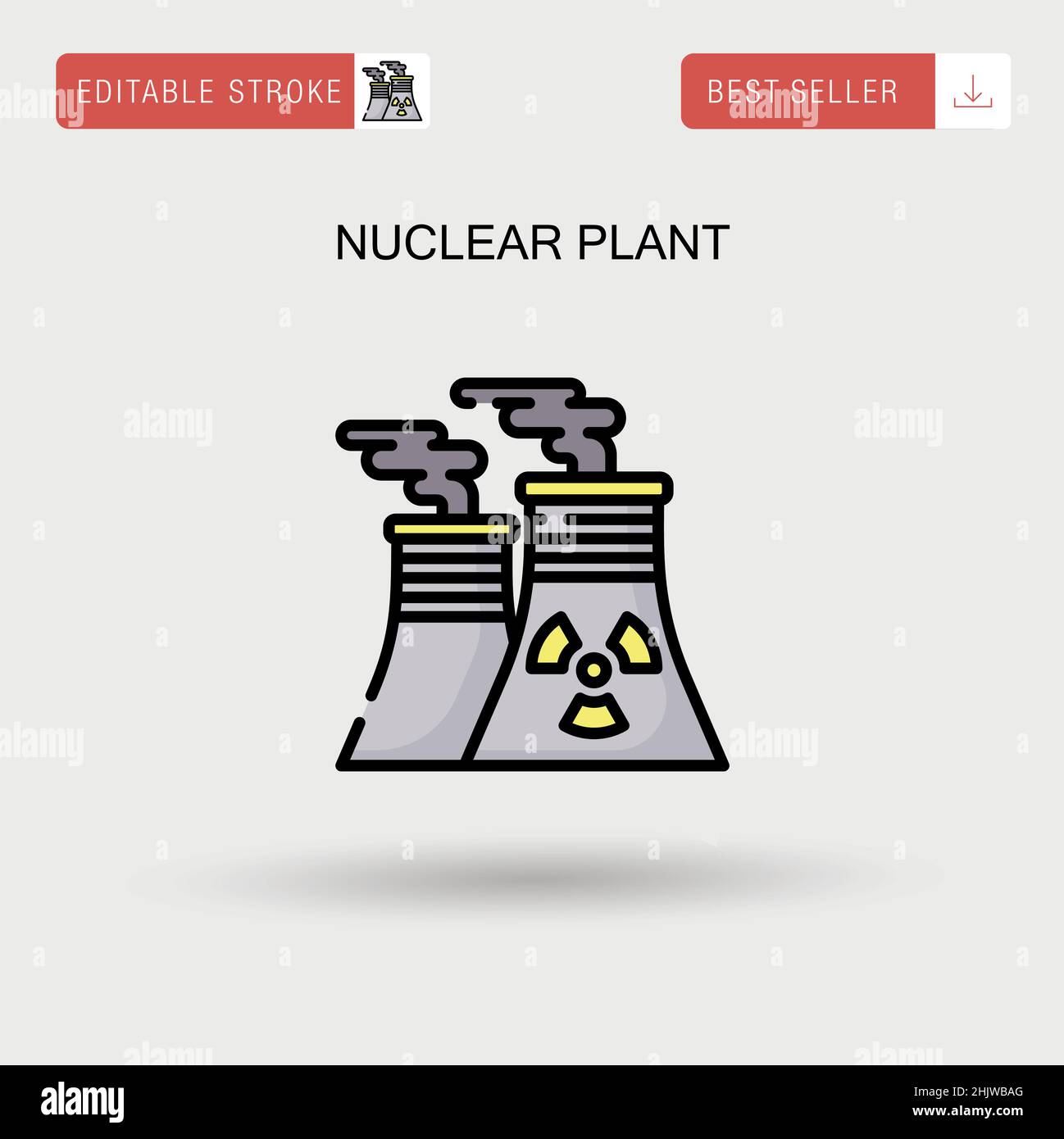 Icône de vecteur simple de la centrale nucléaire. Illustration de Vecteur