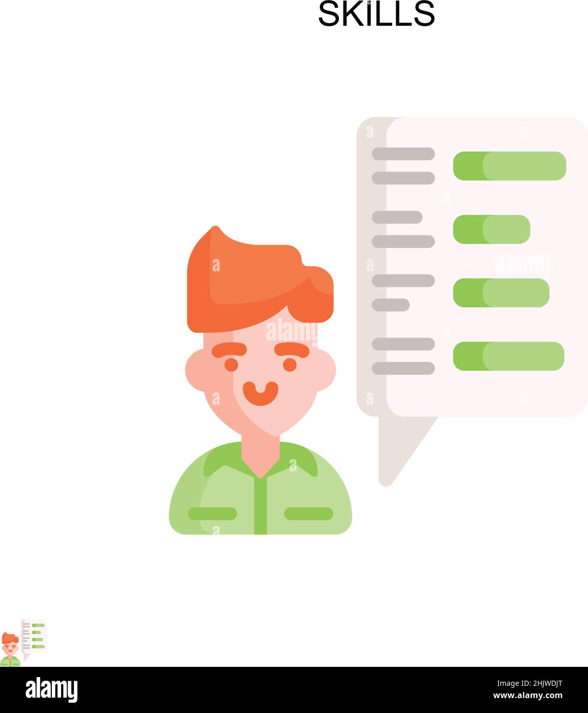 Icône de vecteur simple de compétences.Modèle de conception de symbole d'illustration pour élément d'interface utilisateur Web mobile. Illustration de Vecteur