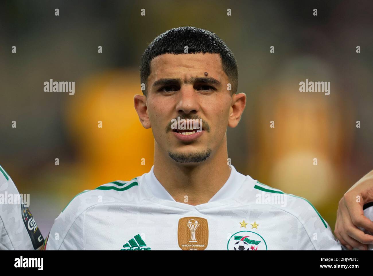 Douala, Cameroun, 16 janvier 2022: Youcef Atal d'Algérie pendant l'Algérie contre la coupe des nations de Guinée équatoriale-Afrique au stade de Japoma.Prix Kim/CSM. Banque D'Images