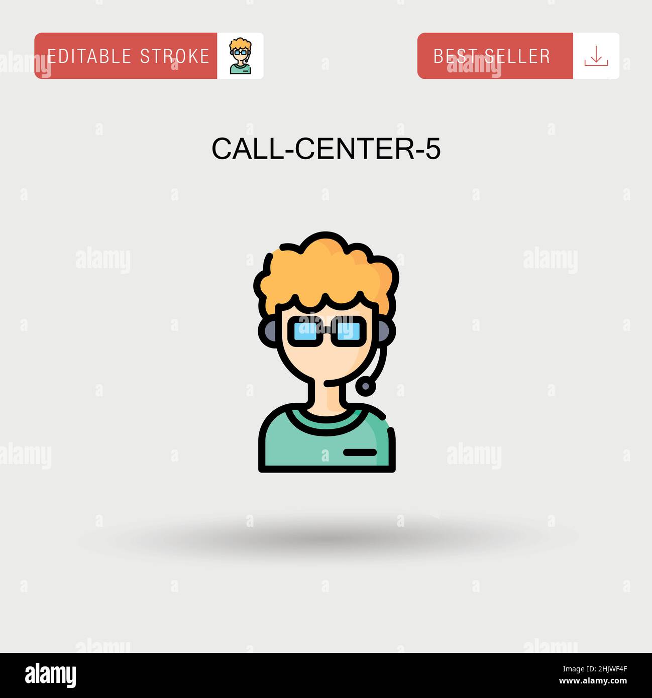 Call-Center-5 icône de vecteur simple. Illustration de Vecteur