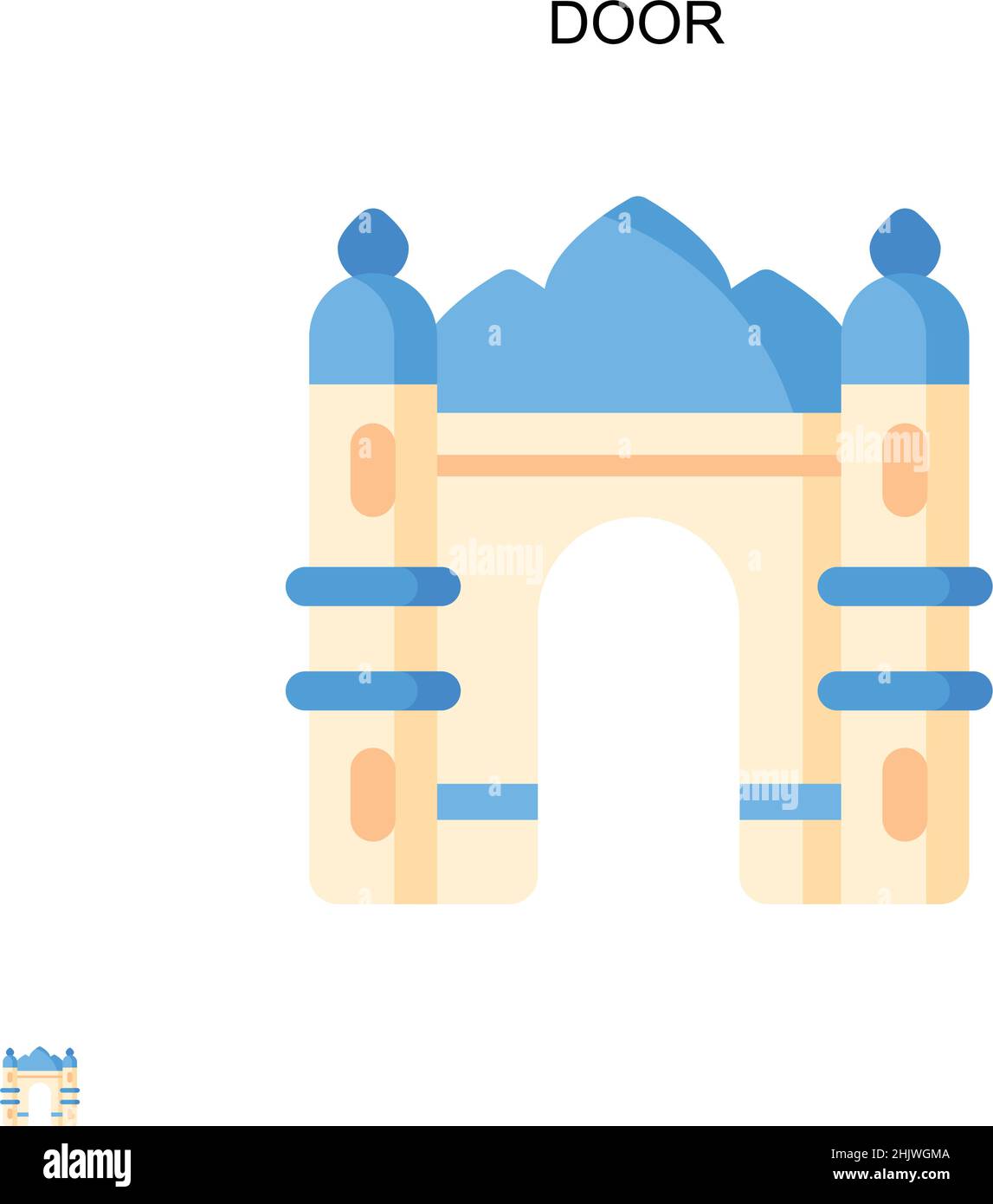 Icône de vecteur simple de porte.Modèle de conception de symbole d'illustration pour élément d'interface utilisateur Web mobile. Illustration de Vecteur