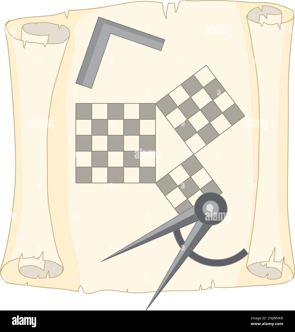 Théorème de Pythagore sur l'illustration de l'ancien papier Illustration de Vecteur