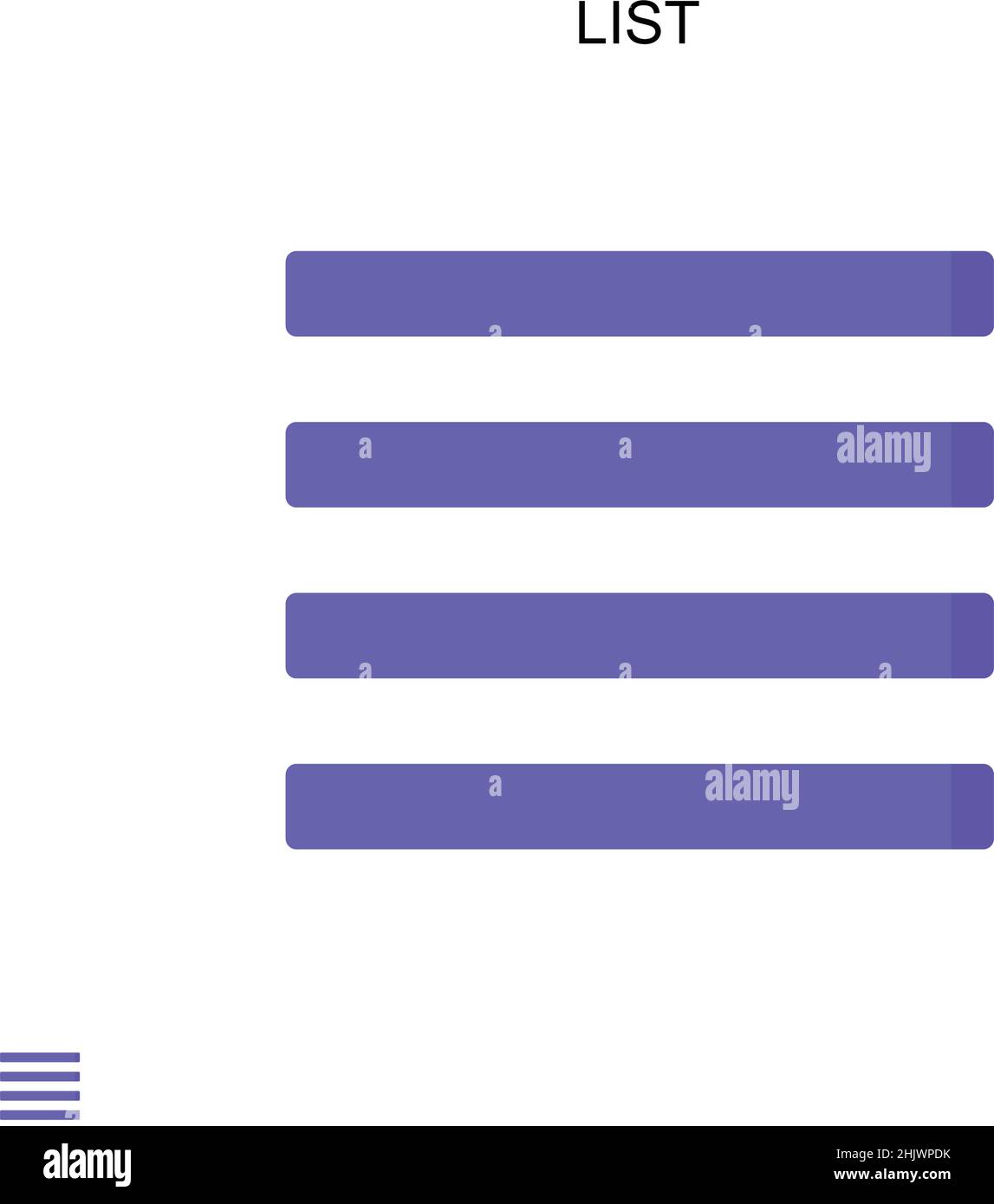 Liste des icônes de vecteur simple.Modèle de conception de symbole d'illustration pour élément d'interface utilisateur Web mobile. Illustration de Vecteur