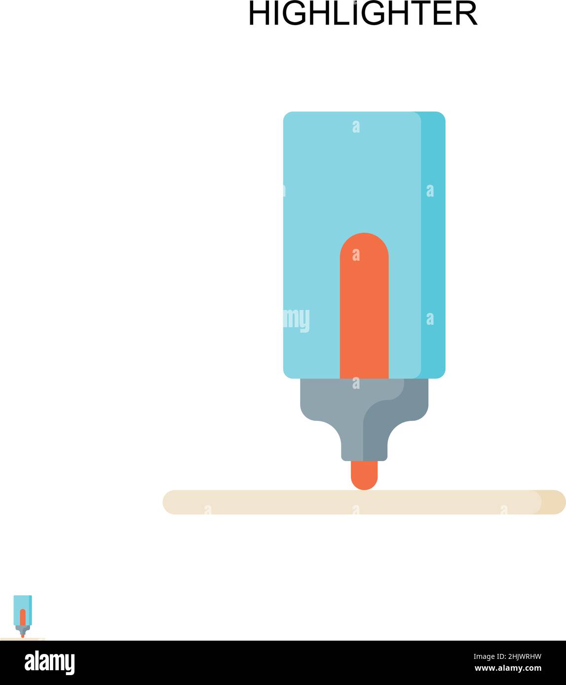 Surligner l'icône de vecteur simple.Modèle de conception de symbole d'illustration pour élément d'interface utilisateur Web mobile. Illustration de Vecteur