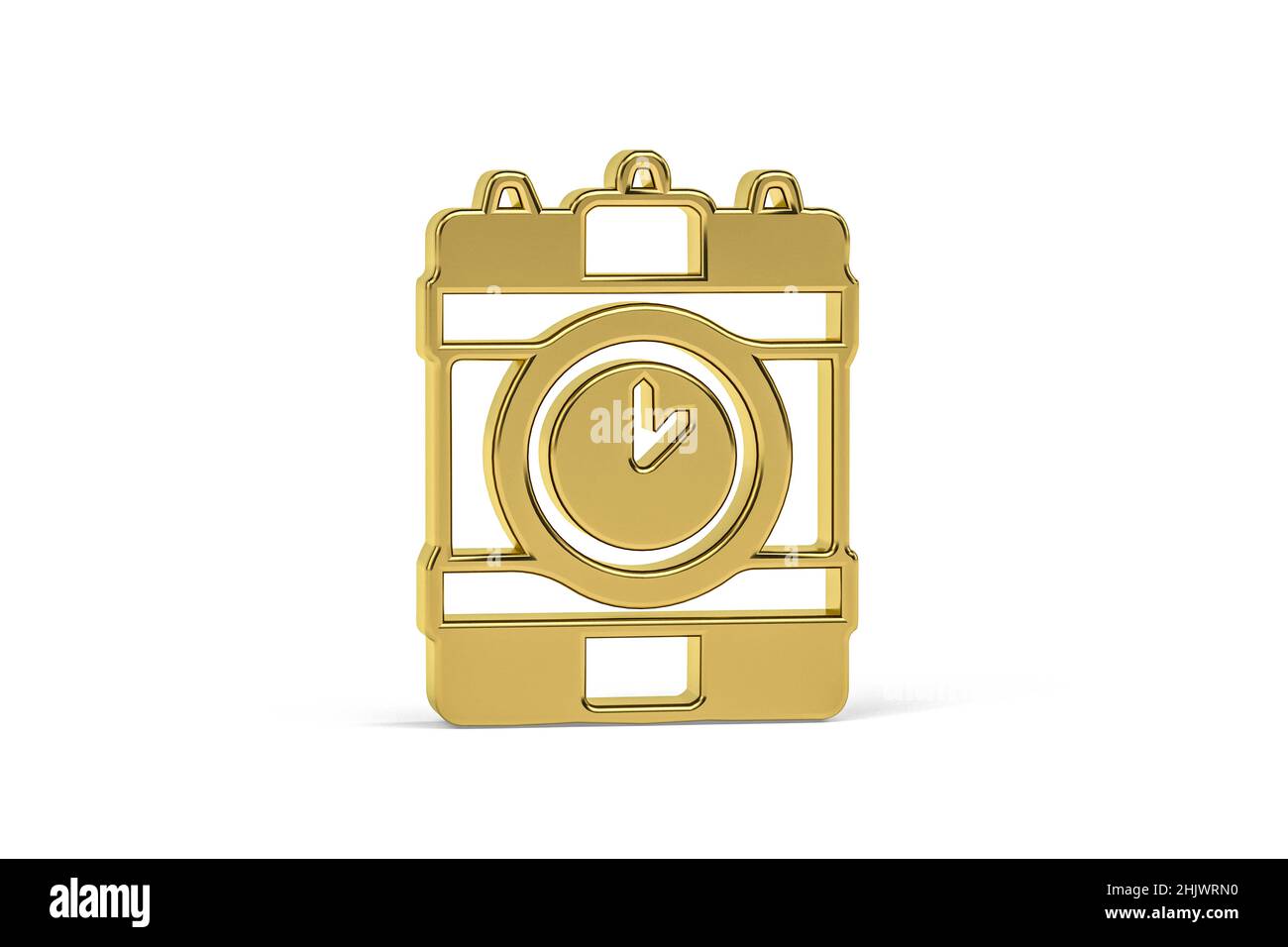 Icône de bombe dorée 3D isolée sur fond blanc - rendu 3D Banque D'Images