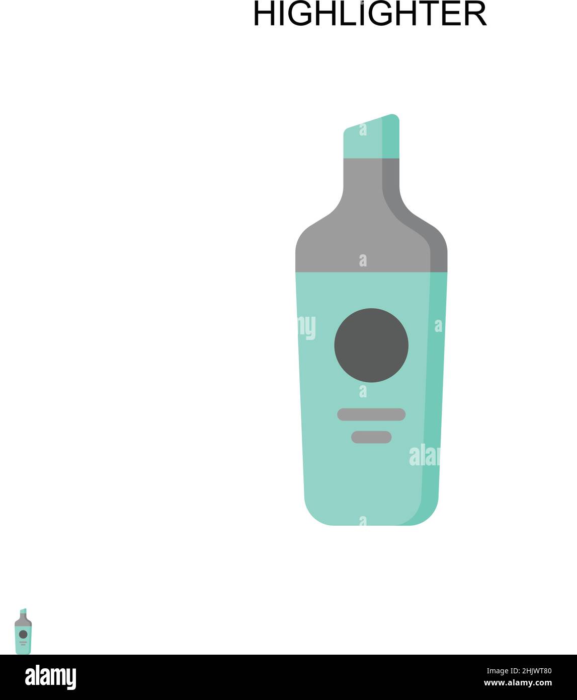 Surligner l'icône de vecteur simple.Modèle de conception de symbole d'illustration pour élément d'interface utilisateur Web mobile. Illustration de Vecteur