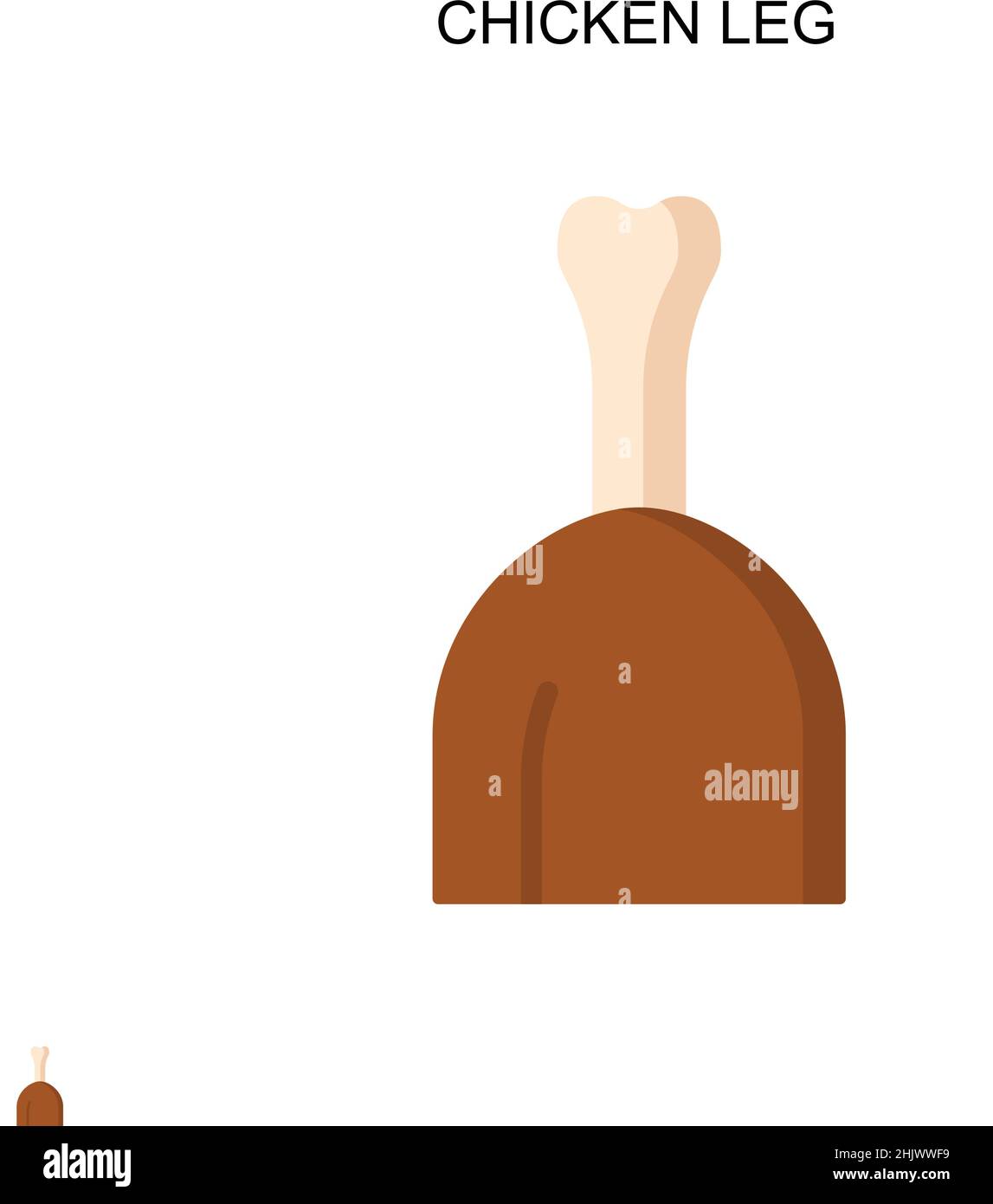 Icône de vecteur simple de jambe de poulet.Modèle de conception de symbole d'illustration pour élément d'interface utilisateur Web mobile. Illustration de Vecteur