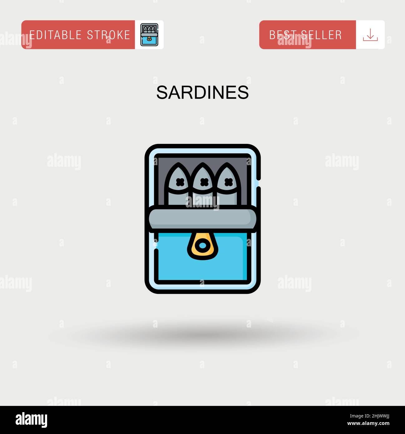 Icône de vecteur simple sardines. Illustration de Vecteur