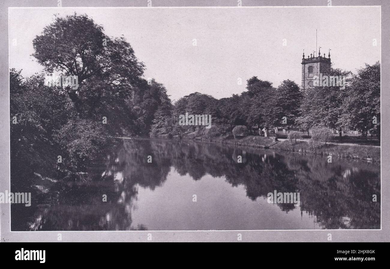 Église paroissiale, de la rivière, Burton-on-Trent . Staffordshire (1923) Banque D'Images