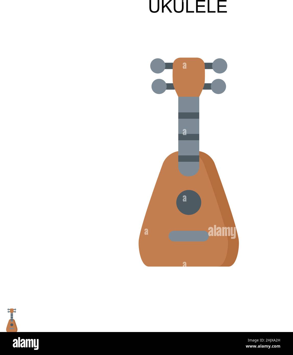 Icône de vecteur simple ukulele.Modèle de conception de symbole d'illustration pour élément d'interface utilisateur Web mobile. Illustration de Vecteur