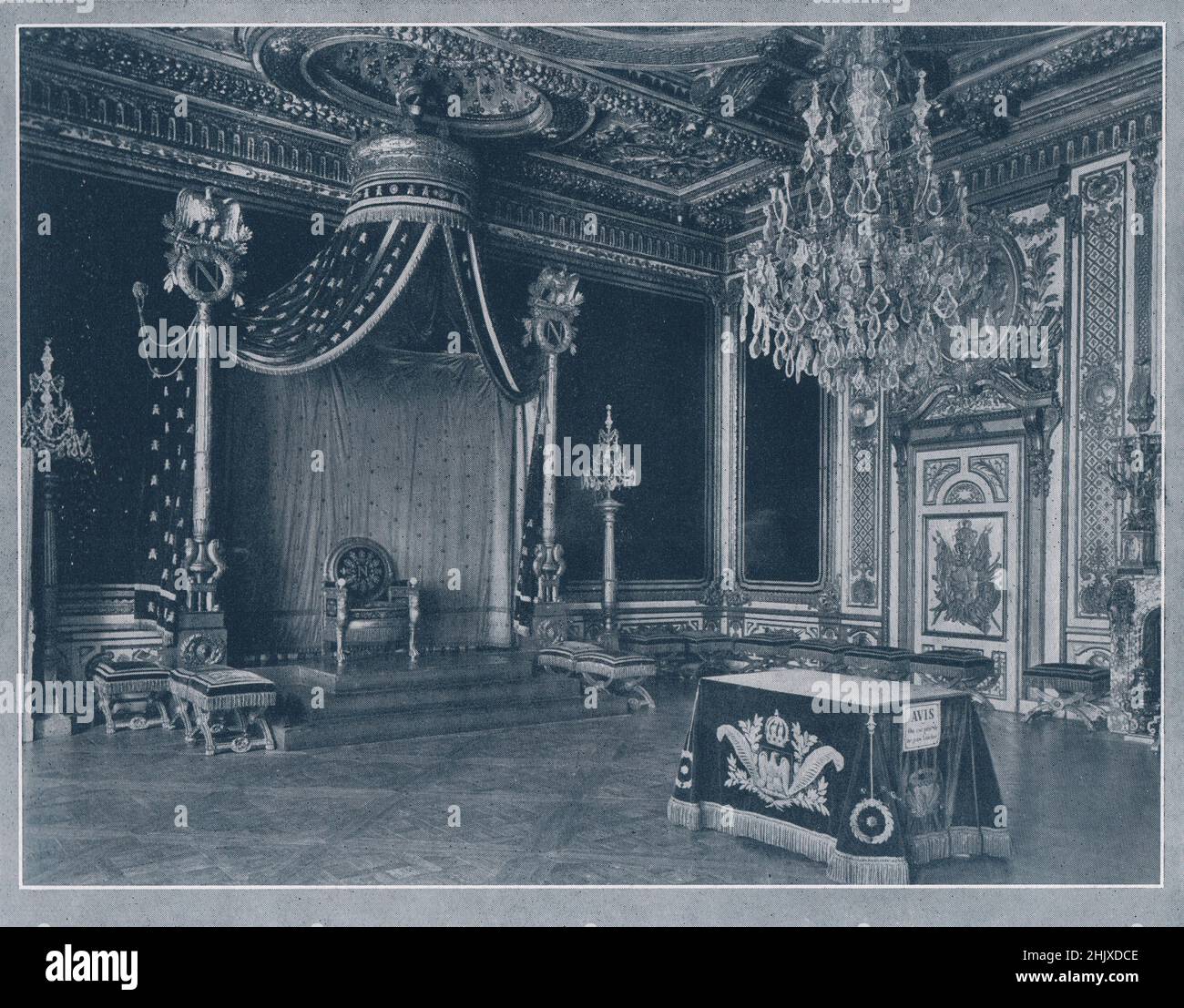 Palais de Fontainebleau : la salle du trône. Seine-et-Marne. France (1925) Banque D'Images