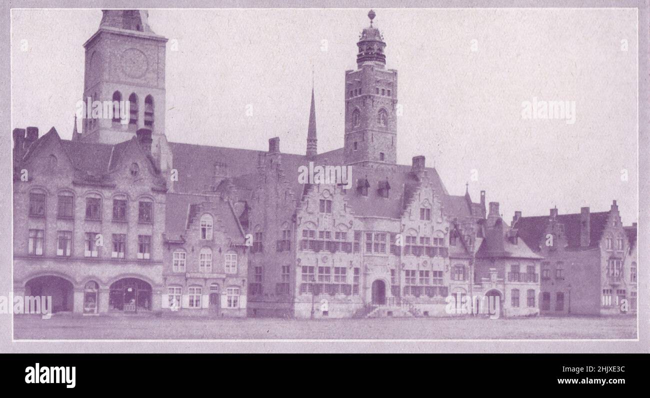 Nouveaux bâtiments à Dixmude. Belgique (1925) Banque D'Images