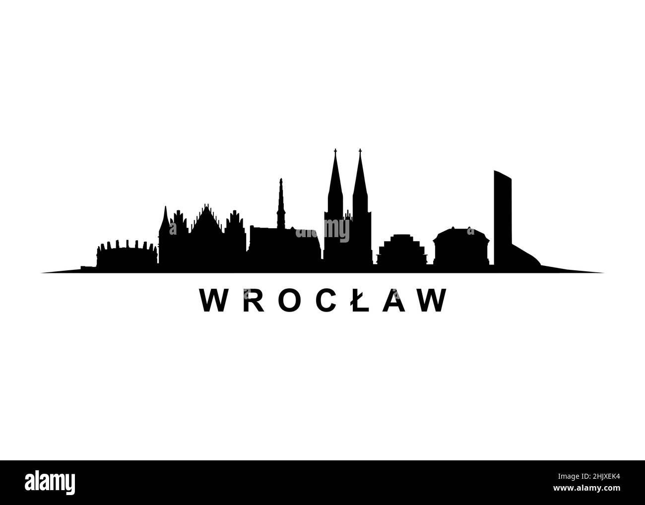 Wrocław Skyline Paysage ville Architecture Illustration de Vecteur