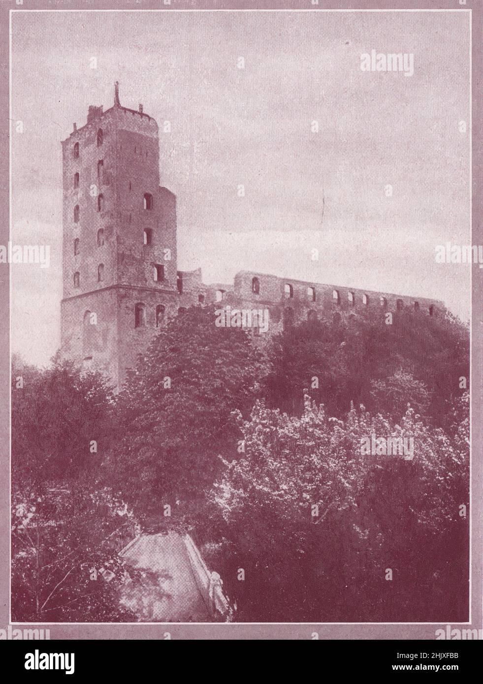 Les ruines de Koldinghus. Danemark (1925) Banque D'Images