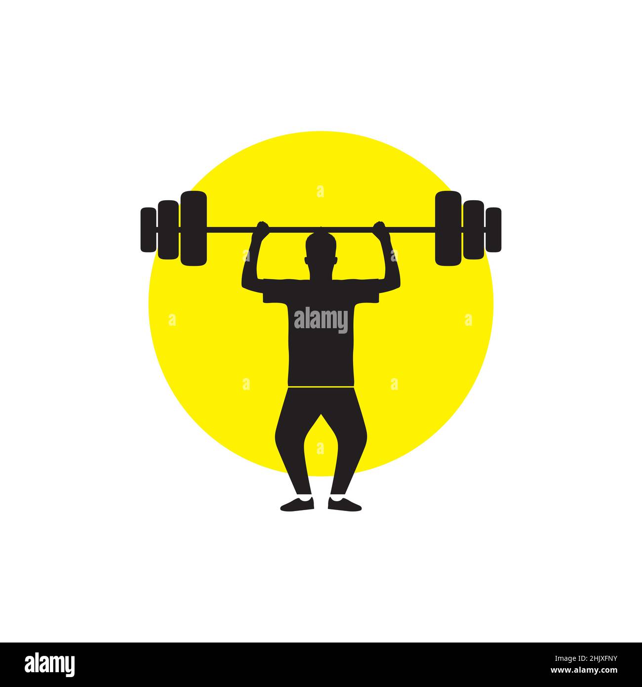 silhouette jeune homme entraînement gym musculation logo design ...