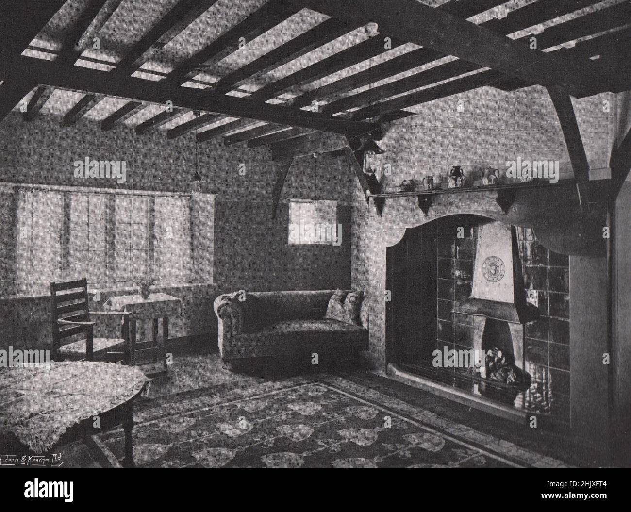 Le salon. Derbyshire. Brookside, Chesterfield. - Conçu par M. Percy B. Hufton (1922) Banque D'Images
