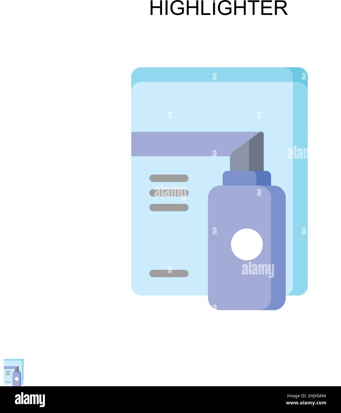 Surligner l'icône de vecteur simple.Modèle de conception de symbole d'illustration pour élément d'interface utilisateur Web mobile. Illustration de Vecteur