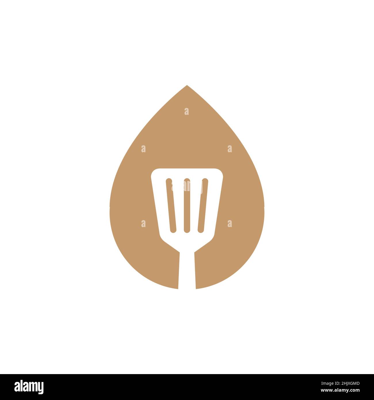 huile goutte olive avec logo spatule, vecteur symbole graphique icône illustration idée créative Illustration de Vecteur